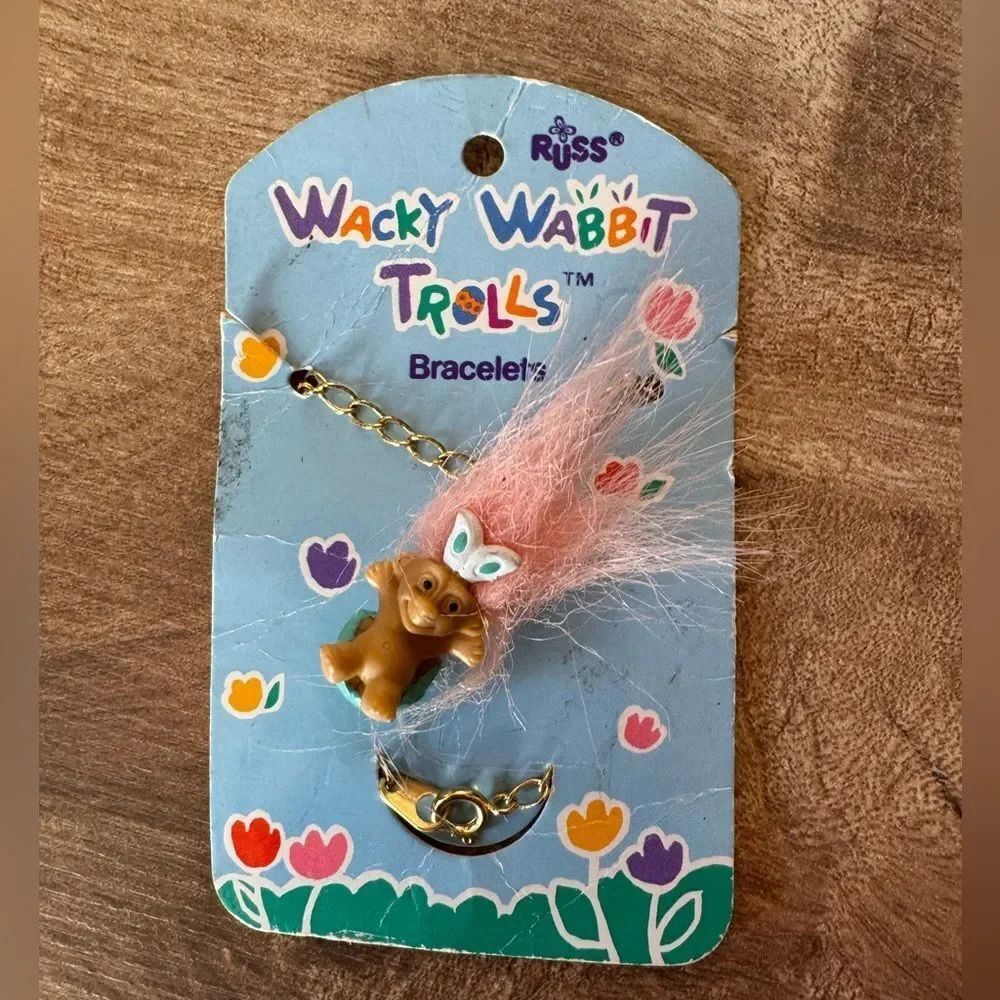 Vintage Style Russ Wacky Wabbit Trolls Bracelet Easter Nostalgic Whimsical 90s